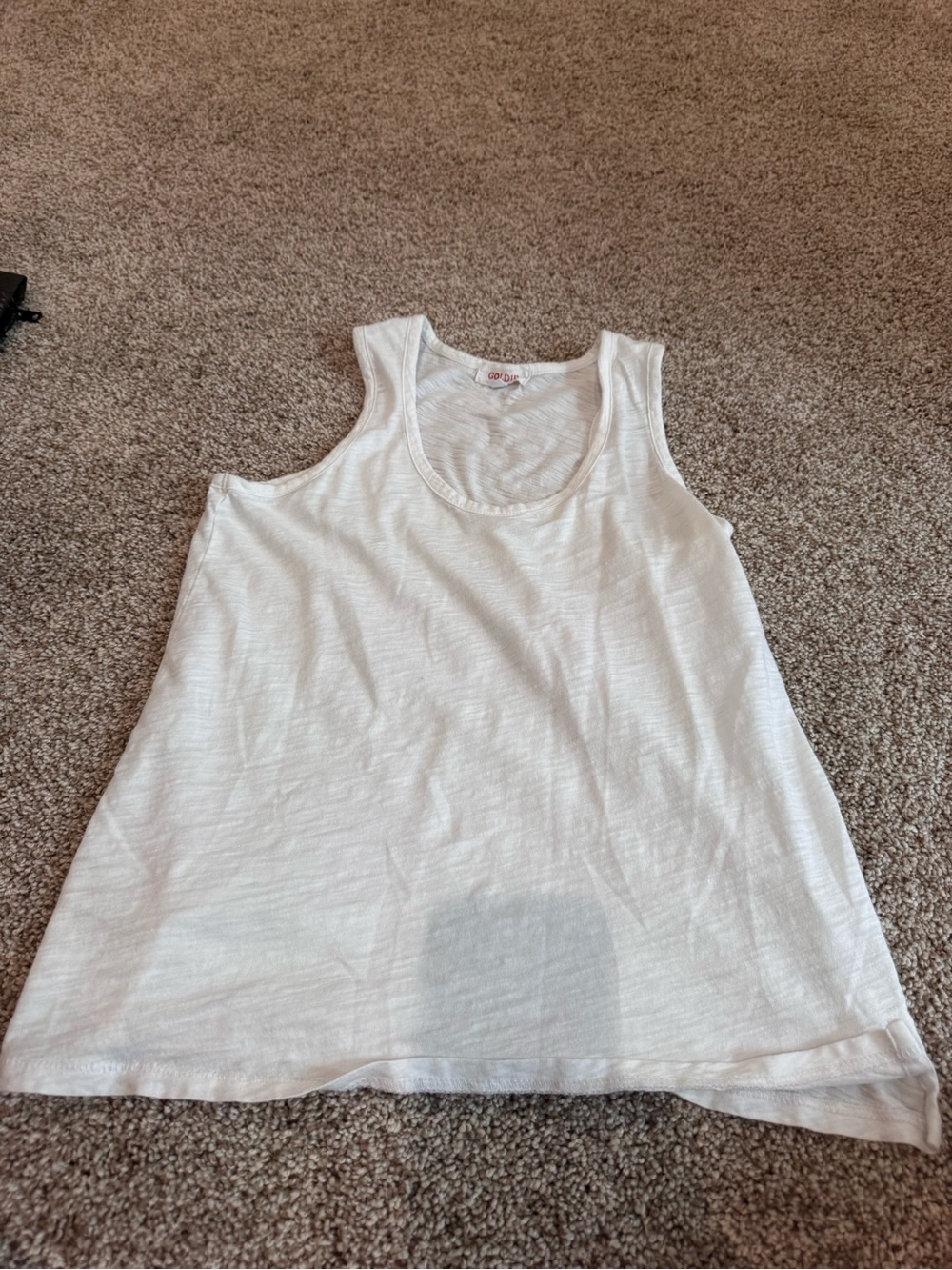 Goldie White Lightweight Scoop-Neck Tank